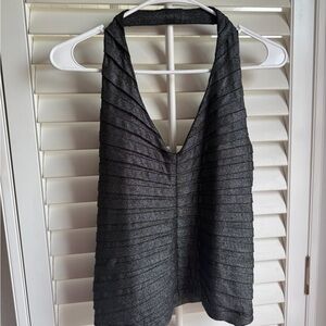 Vintage metallic silver halter top